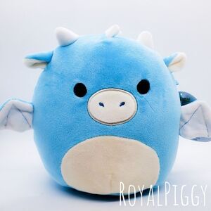 8" Squishmallow Devin the blue dragon plush Kellytoy Stuffed Animal
